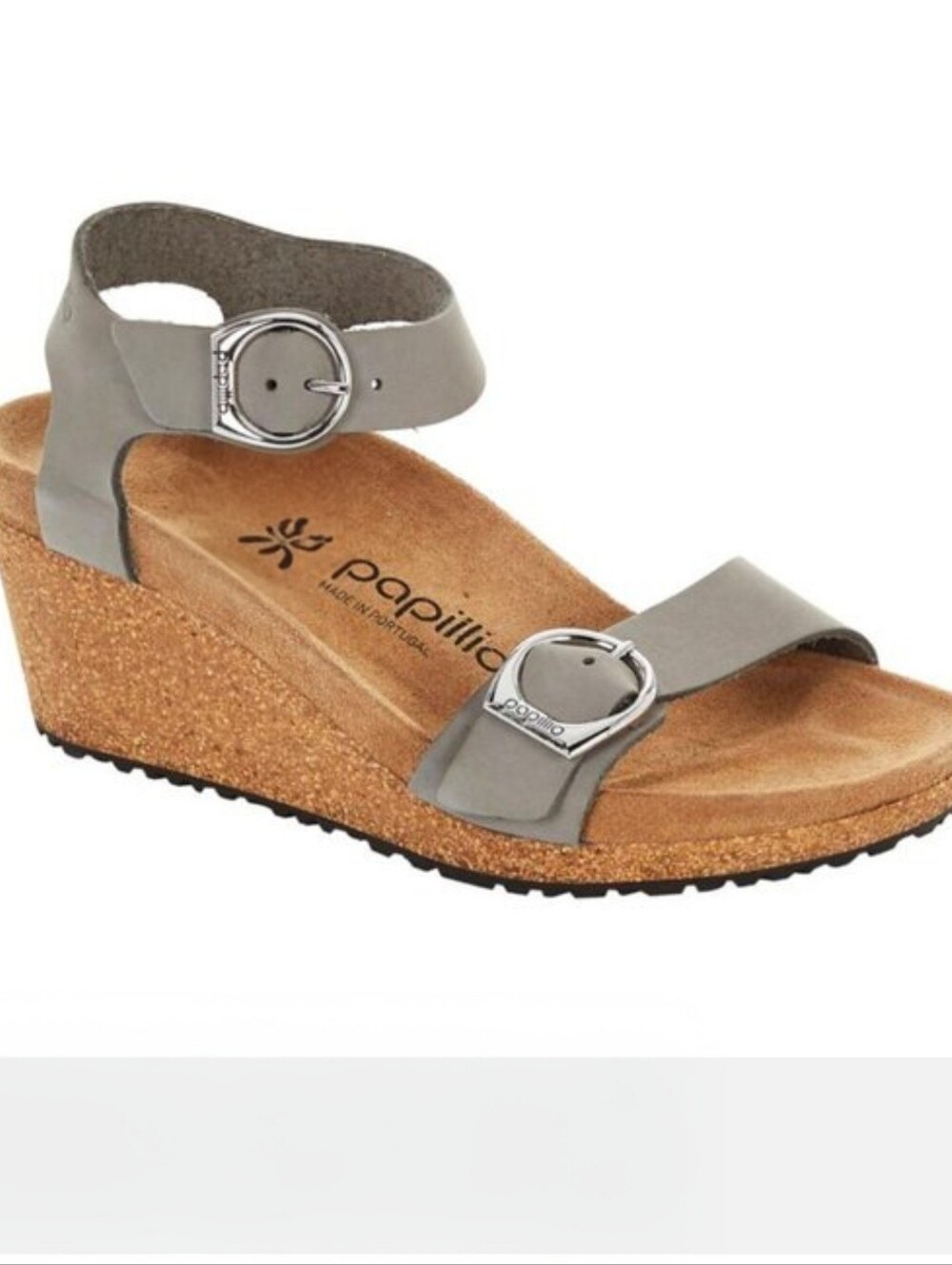 Birkenstock Papillio Grey Gray NARROW  Soley Wedge heel Sandals